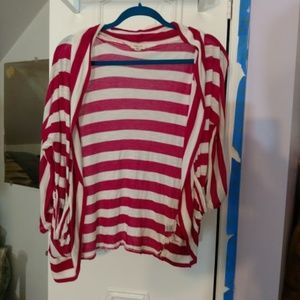 pink and white stripe sweater
